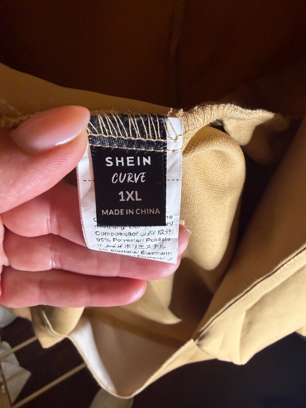 SHEIN Camel Open-Front Relaxed Blazer - Picture 2 of 3